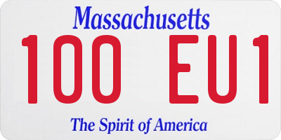 MA license plate 100EU1