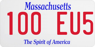 MA license plate 100EU5