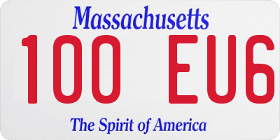 MA license plate 100EU6