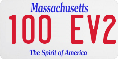 MA license plate 100EV2