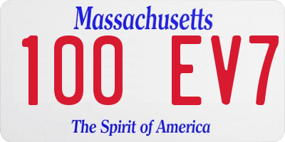 MA license plate 100EV7
