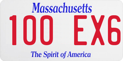 MA license plate 100EX6