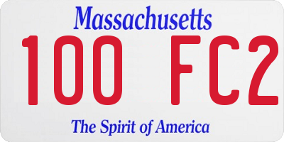 MA license plate 100FC2