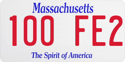 MA license plate 100FE2