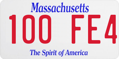 MA license plate 100FE4