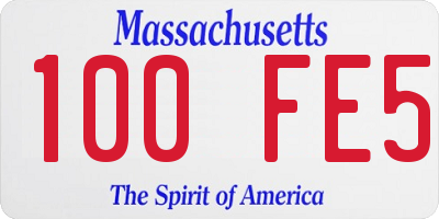 MA license plate 100FE5