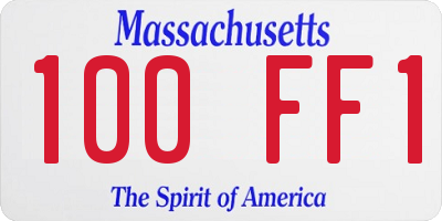 MA license plate 100FF1
