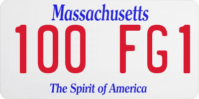 MA license plate 100FG1