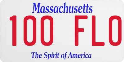 MA license plate 100FL0