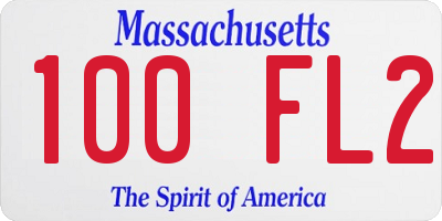 MA license plate 100FL2