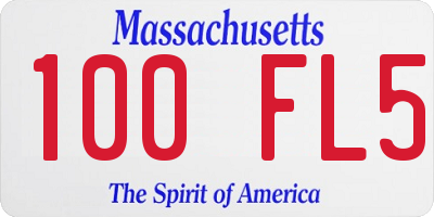 MA license plate 100FL5