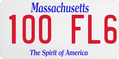 MA license plate 100FL6