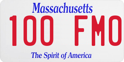 MA license plate 100FM0