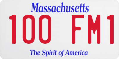 MA license plate 100FM1