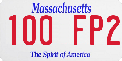 MA license plate 100FP2