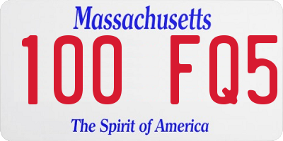 MA license plate 100FQ5
