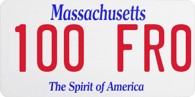 MA license plate 100FR0