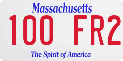 MA license plate 100FR2