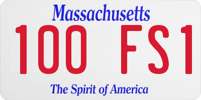 MA license plate 100FS1