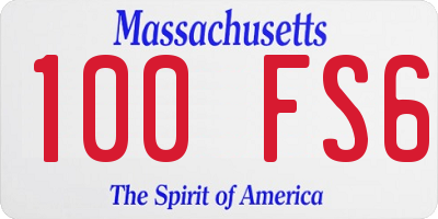 MA license plate 100FS6