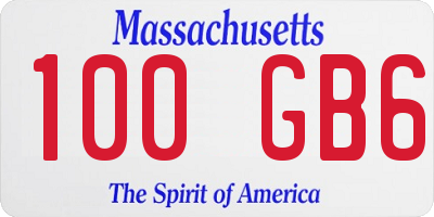 MA license plate 100GB6