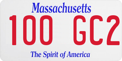 MA license plate 100GC2