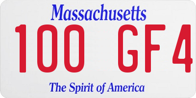 MA license plate 100GF4