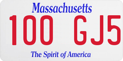 MA license plate 100GJ5