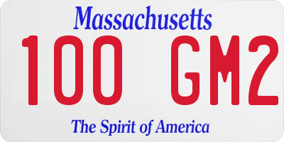 MA license plate 100GM2