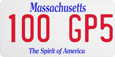 MA license plate 100GP5