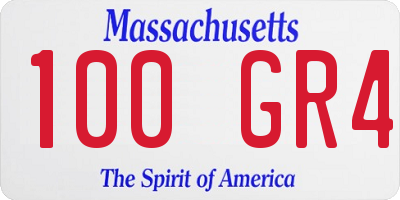 MA license plate 100GR4