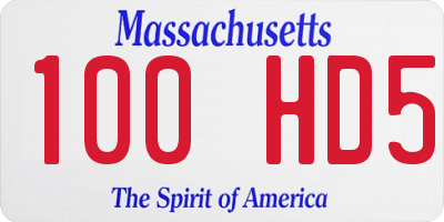 MA license plate 100HD5