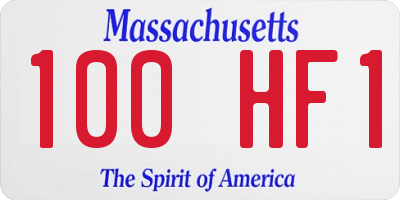 MA license plate 100HF1