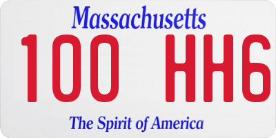 MA license plate 100HH6