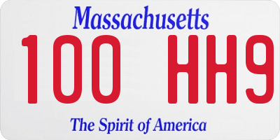 MA license plate 100HH9
