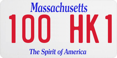 MA license plate 100HK1