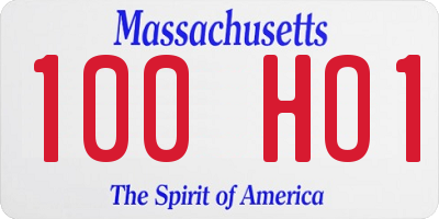 MA license plate 100HO1