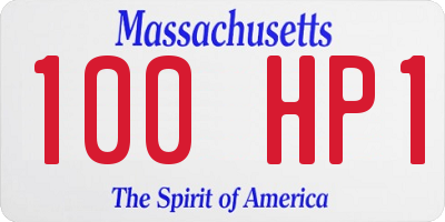 MA license plate 100HP1