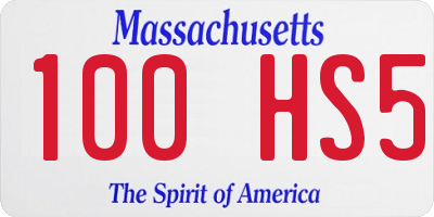 MA license plate 100HS5