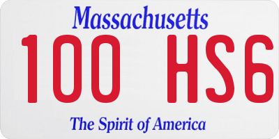 MA license plate 100HS6