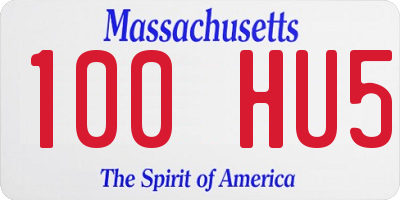 MA license plate 100HU5