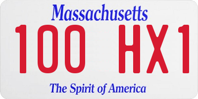 MA license plate 100HX1