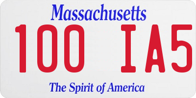 MA license plate 100IA5