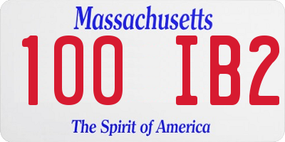 MA license plate 100IB2