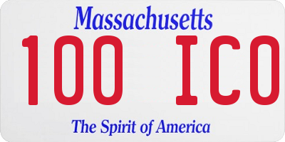 MA license plate 100IC0