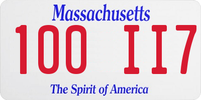 MA license plate 100II7