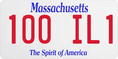 MA license plate 100IL1