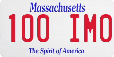 MA license plate 100IM0
