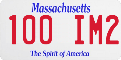 MA license plate 100IM2