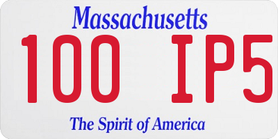 MA license plate 100IP5